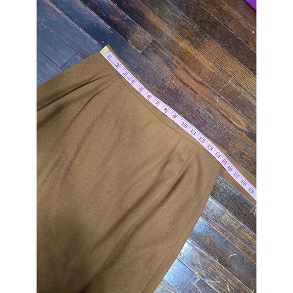 Vintage Cafe Brown Wool Midi Skirt - Picture 5 of 10